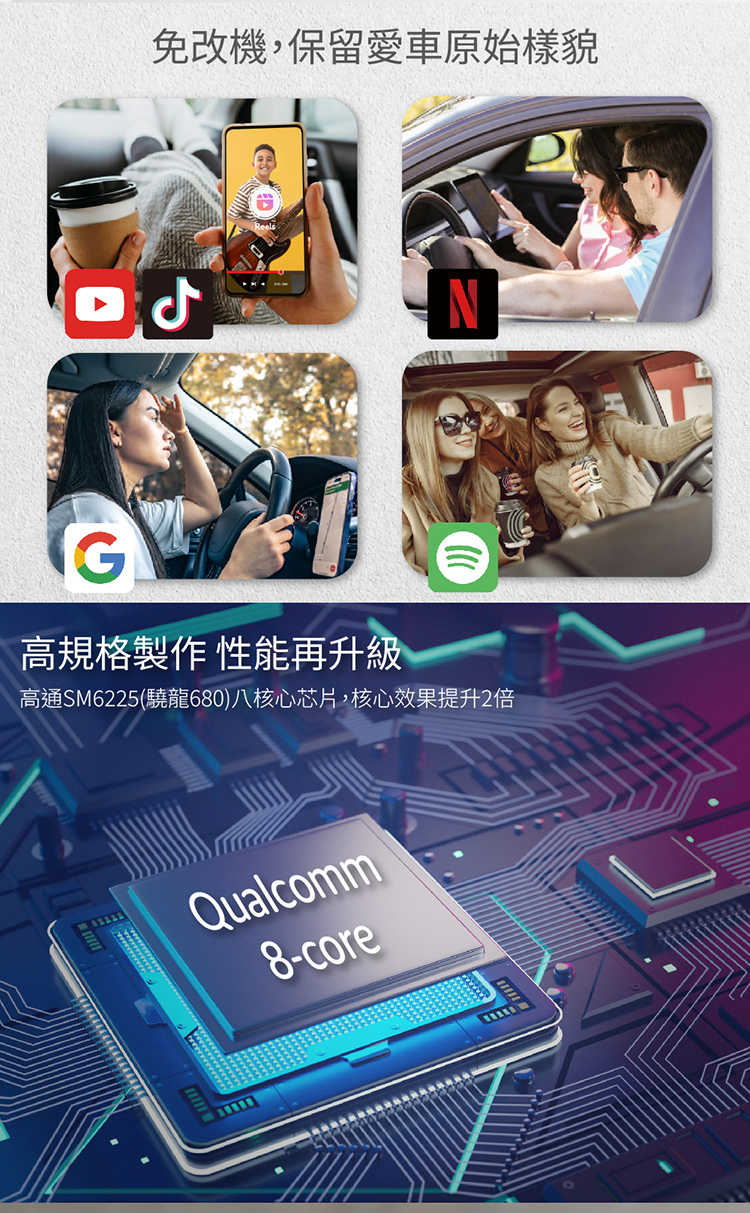 ALC 智能車機i8 八核心+128GB安卓車機機上盒 (車用多媒體影音 即插即用 秒變安卓機)