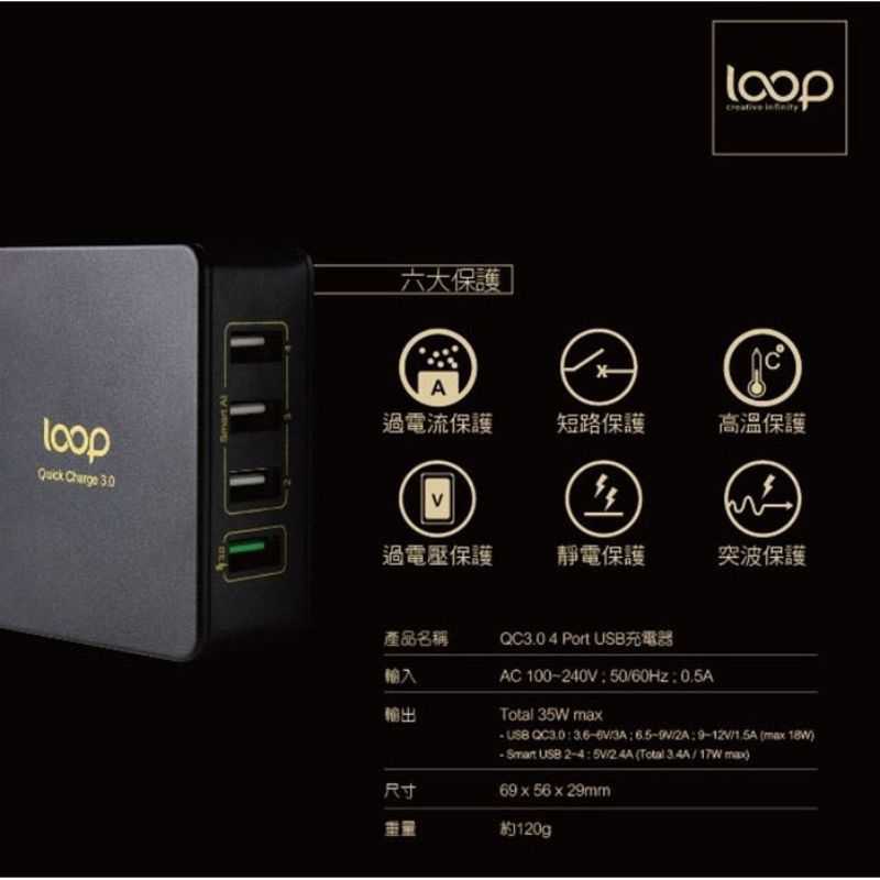 LOOP QC3.0 4孔高速充電器 BP-4U01Q  [富廉網]