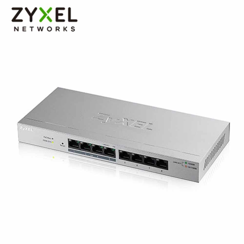 Zyxel合勤 GS1200-8HP 網頁管理型 8埠Gigabit PoE交換器-富廉網
