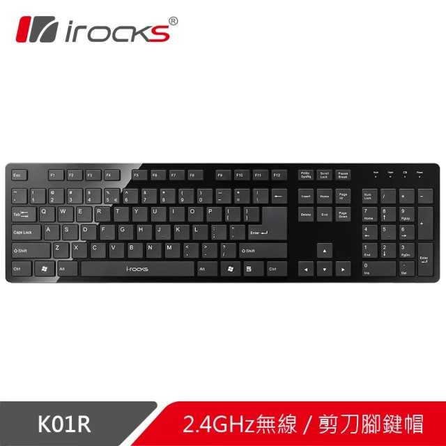 艾芮克 i-Rocks K01R 2.4GHz 超薄型剪刀腳鍵帽無線鍵盤 [富廉網]