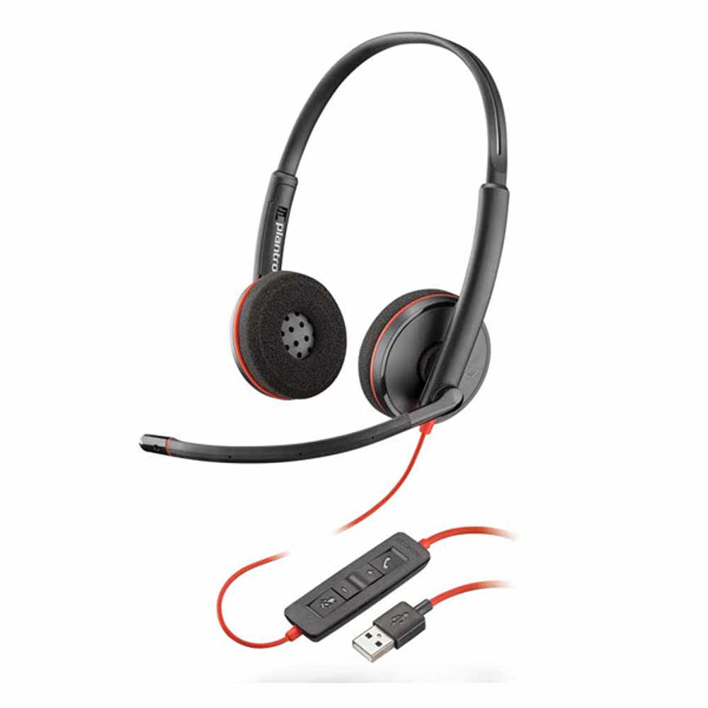 Poly Blackwire C3220 雙耳頭戴UC耳機 USB Type-A -富廉網