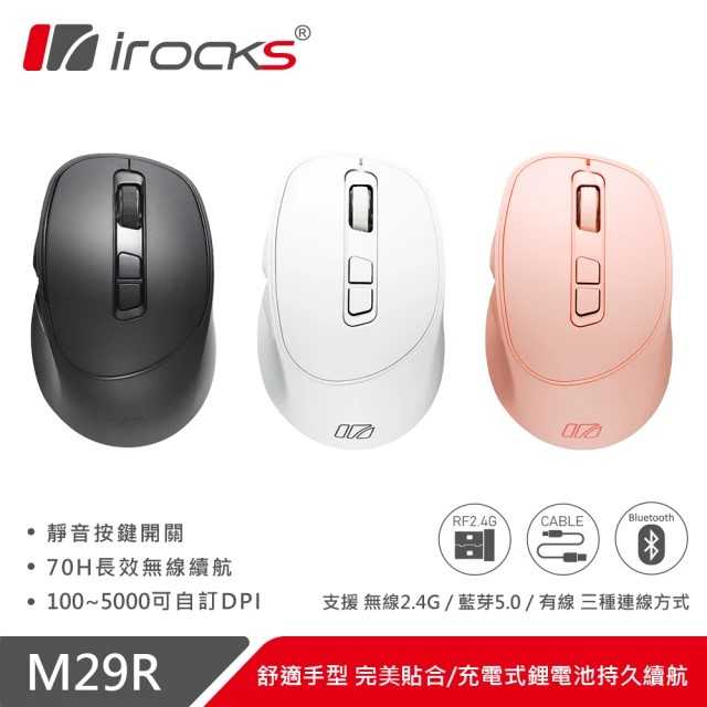 i-Rocks M29R 2.4G無線光學靜音滑鼠