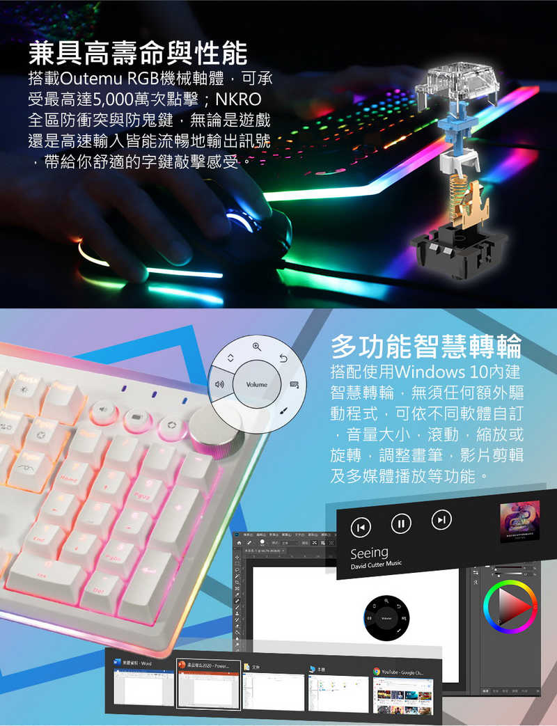 i-Rocks K71M RGB 背光機械式鍵盤 Gateron軸