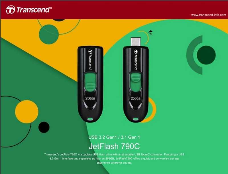 TRANSCEND JetFlash 790C 64GB/128G/256G TYPE-C 隨身碟 [富廉網]