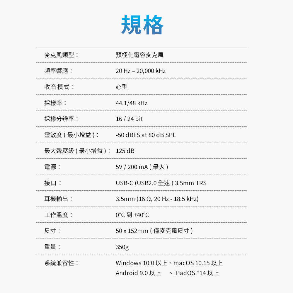 profile_10 規格表